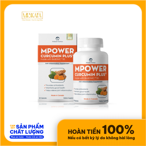 Viên uống hỗ trợ kháng viêm, giúp chống oxy hóa hiệu quả cao CANADA - Mpower Curcumin Plus [Nghệ]